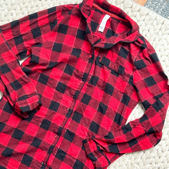 Stars Above Women’s Red Plaid Sleep Shirt XS - Picture 3 of 3